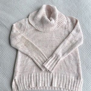 LOFT light pink speckled rollneck sweater